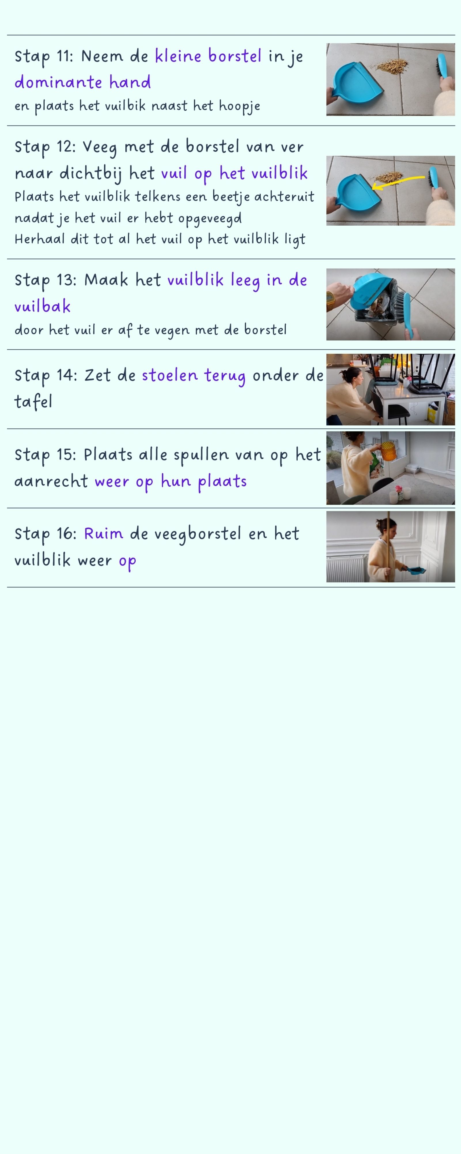 Stappenplan keuken vegen 2